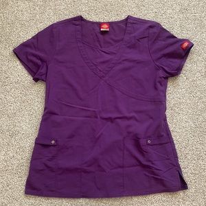 Women’s Dickies scrub top in purple, size M